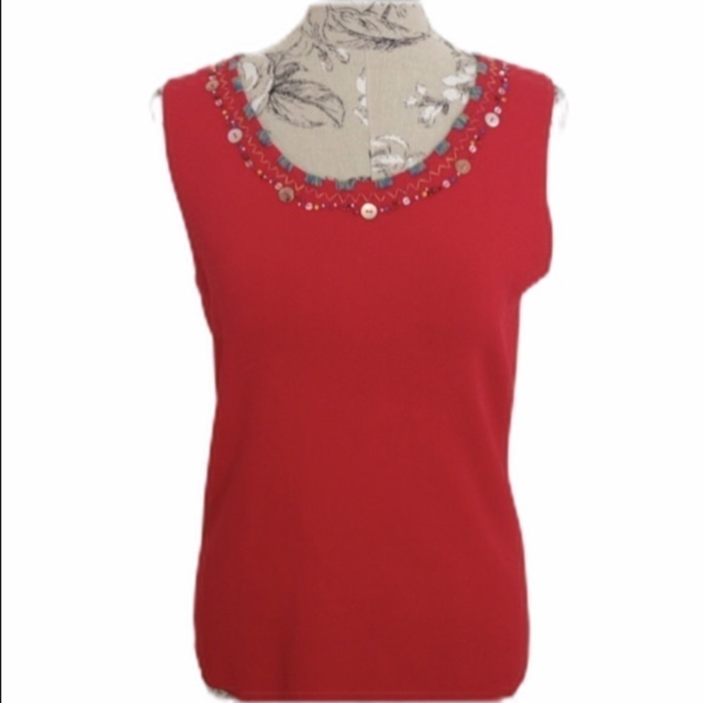 Ruby Rd Red Embellished Top XL